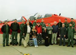 Radio amateurs with Red Arrows aircrew at a special event
