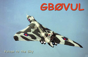 GB0VUL Vulcan to the Sky QSL card