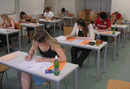 Students sitting an amateur radio exam