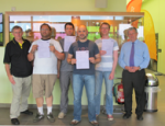 New amateurs display their Foundation exam pass certificates