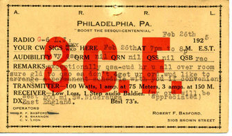 Historic QSL card from the USA