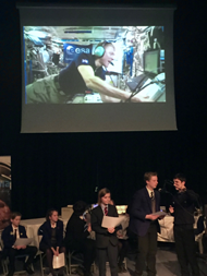 Over 250 people gathered at City of Norwich School to take part in the fourth UK schools ARISS contact with Tim Peake 