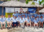 Neville, G3NUG front and centre with some of T32C DXpedition team (from RadCom January 2012)