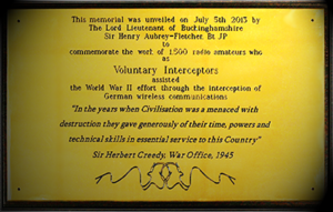 Voluntary Interceptors memorial plaque at the NRC