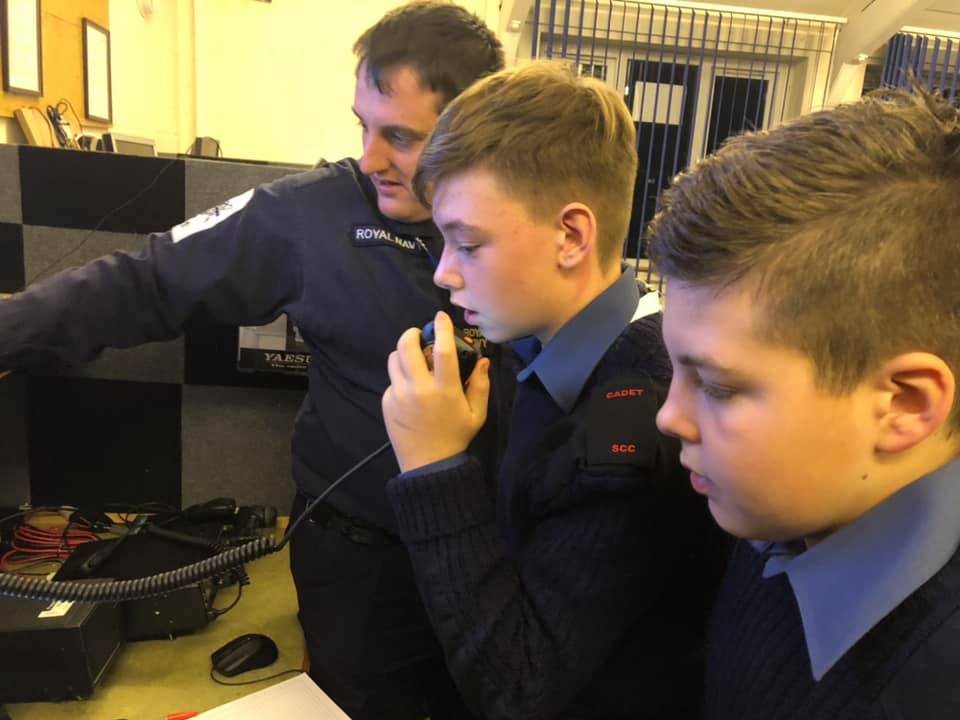 Royal Naval Amateur Radio Society with youngsters from the Sea Cadet Corps