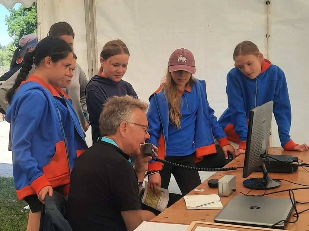 Barry with Girlguides at MayHem 2025