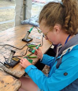 Sophie, M7IJG soldering