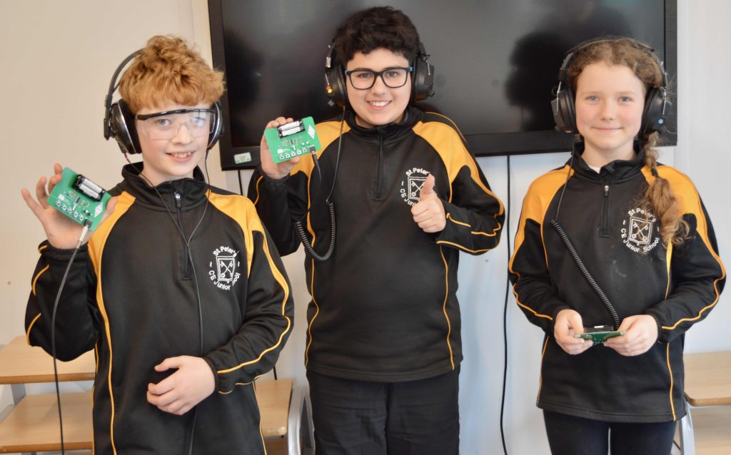 Students from St Peter in Thanet CE Junior School who took part in last year's FM Radio receiver kit build - in collaboration with RCF