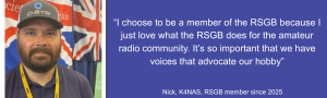A photo of a male RSGB member and a quote